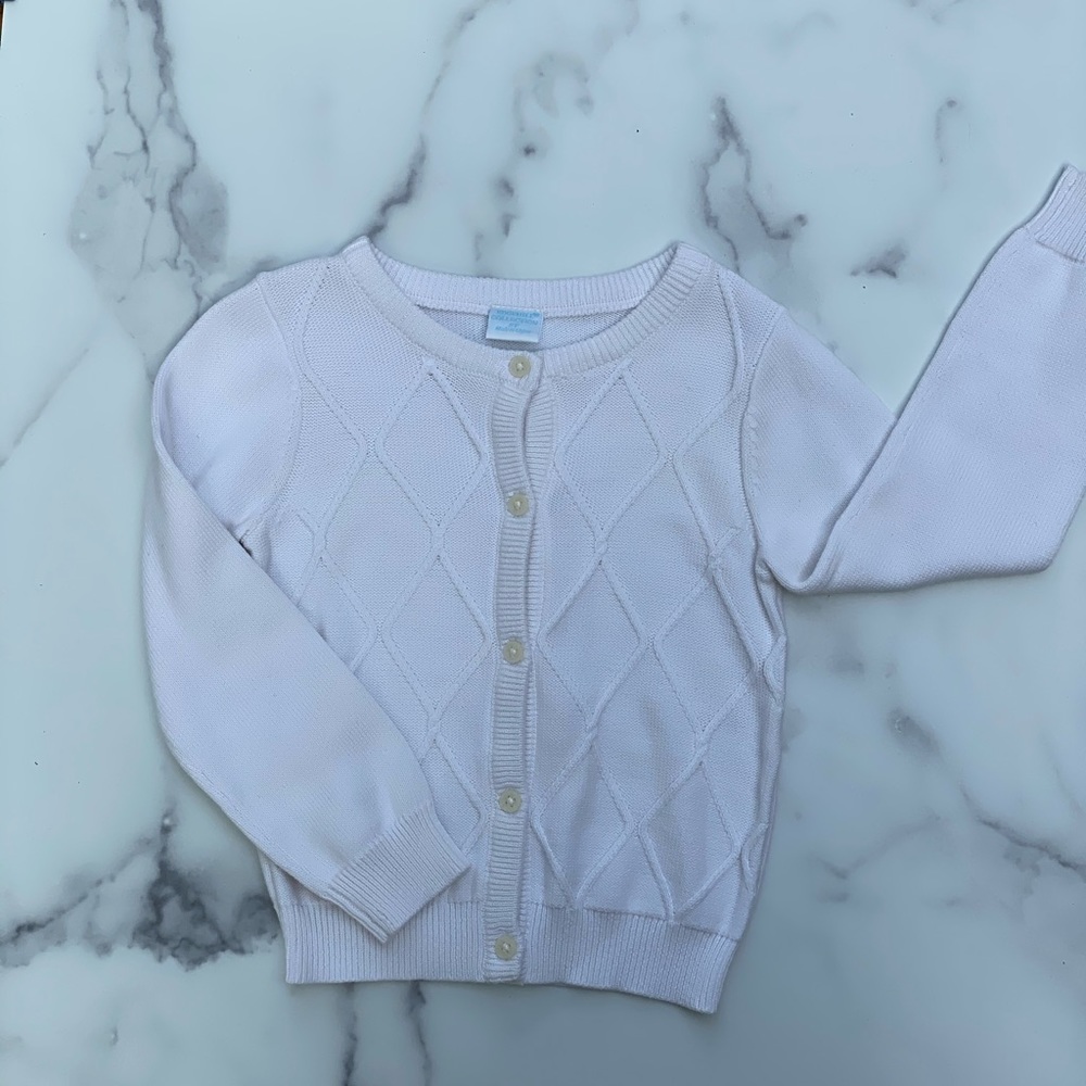 White button up sweater